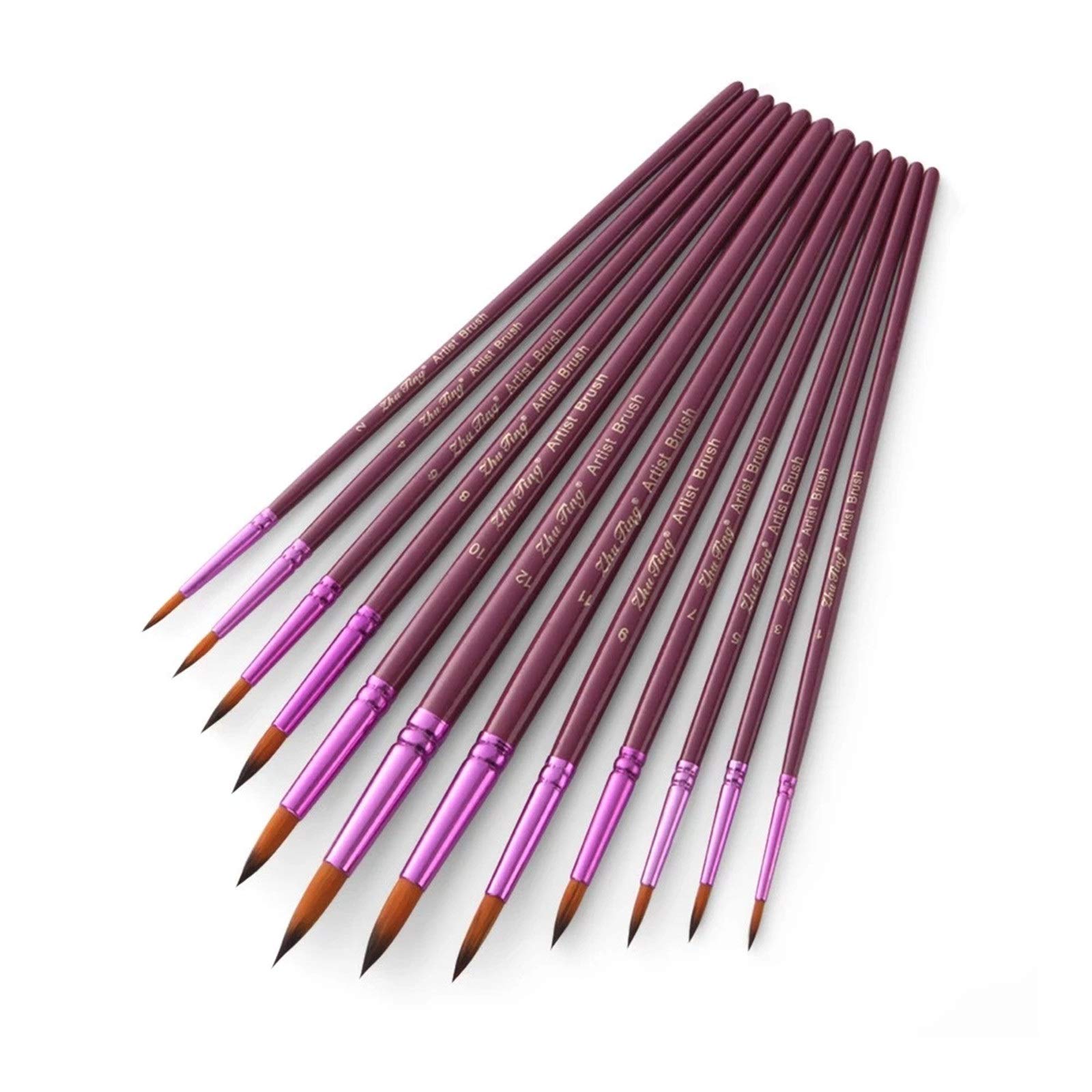 Pinselsets Professionelles 12-teiliges Pinsel-Set mit runden Spitzen für Anfänger Profis