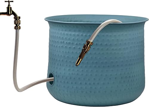 Miniatura 7 de LifeSmart Soporte decorativo para manguera de jardín, maceta de almacenamiento para manguera de agua, uso en exteriores o interiores, actualizado