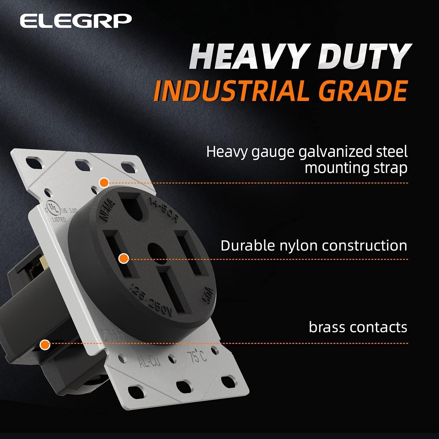 ELEGRP NEMA 14-50R Receptacle Features
