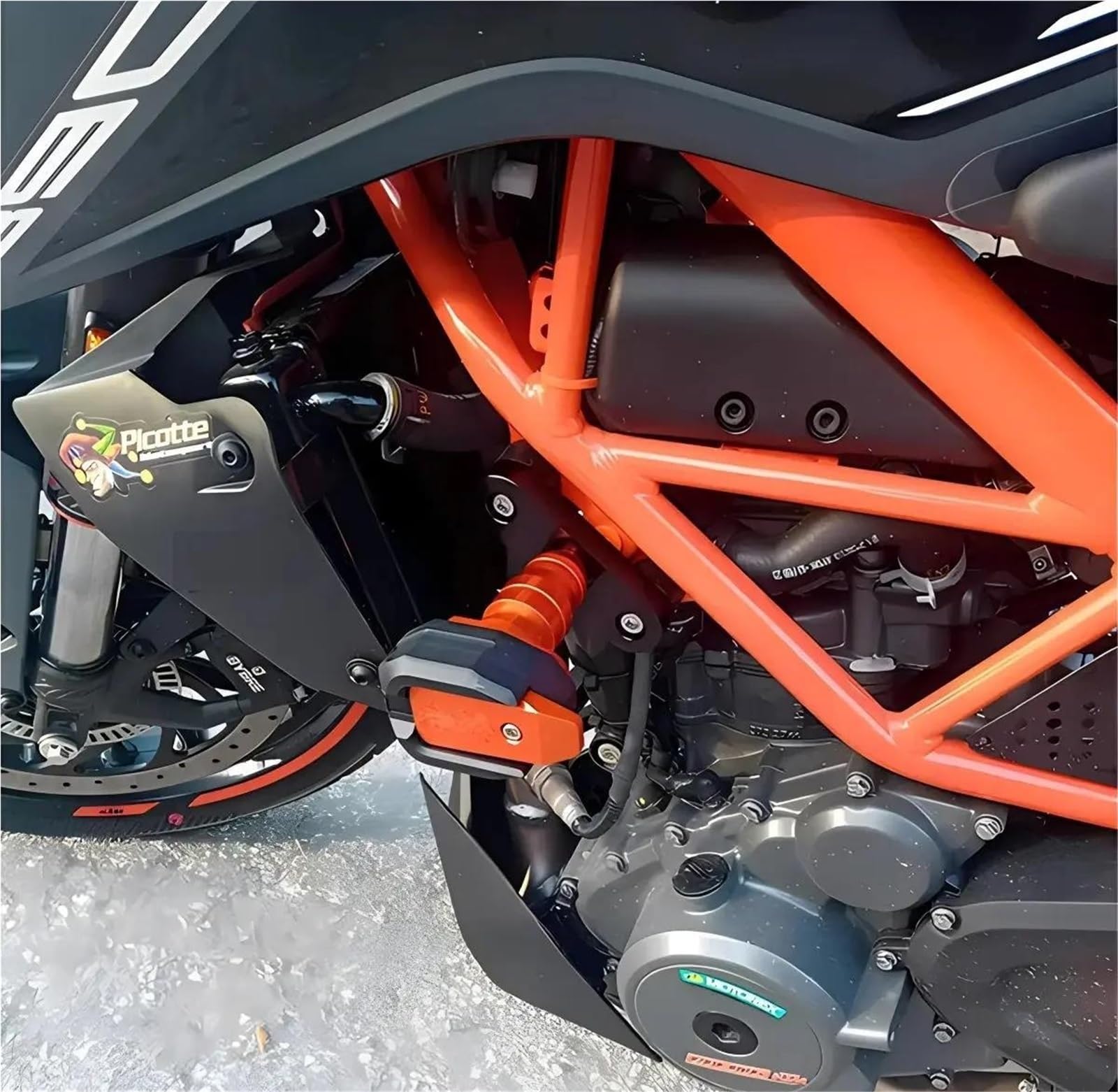Zabezpieczenie przed upadkiem Motocykl Rama Zabezpieczająca Przed Upadkiem Suwak Owiewka Osłona Crash Pad Dla Husqvarna 401 Svartpilen Vitpilen 18-23 Uaktualnij akcesoria(Orange)