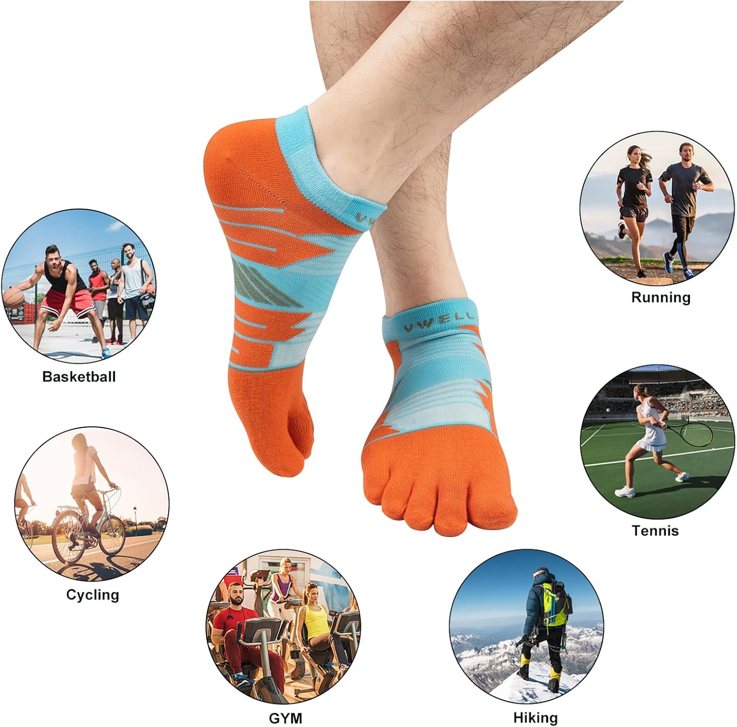 VWELL Toe Socks for Men and Women COOLMAX Five Finger Socks Athletic Running socks Sport Ankle Toe socks (3Pairs) - Image 6
