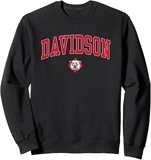 Elite Authentics Davidson Wildcats Arch Over Unisex-Adult Black Small Classic Sweatshirt