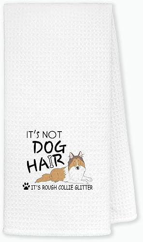 Toallas de cocina con purpurina It's Not Dog Hair It's Rough Collie de 24 x 16 pulgadas, divertidos paños de cocina para cachorros, toallas de baño,