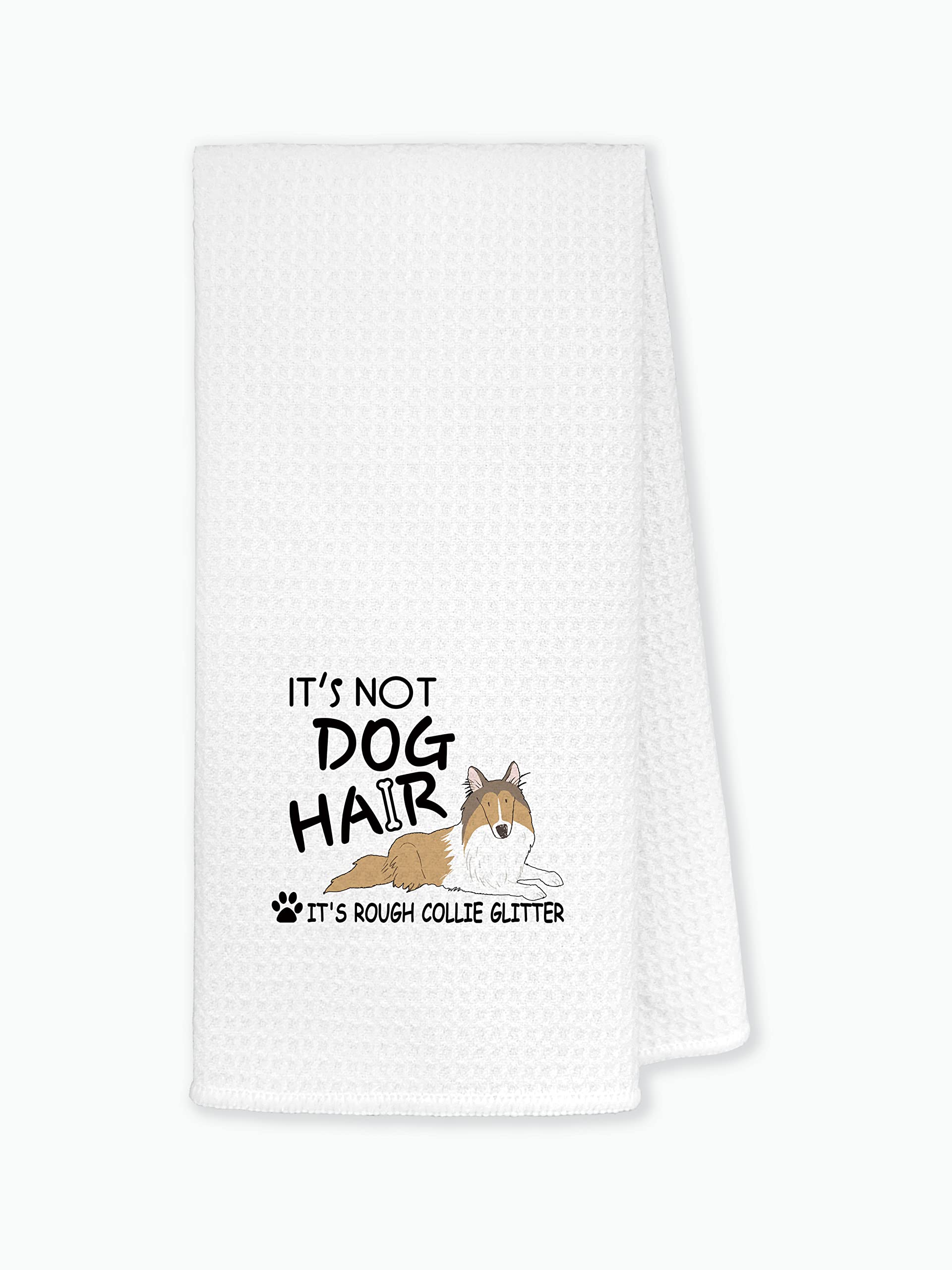 It's Not Dog Hair It's Rough Collie Glitter Kitchen Towels Dishcloths 24"x16",Funny Puppy Dog Dish Towels Bath Towels Hand Towels,Gifts for Dog Lovers