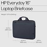 HP Everyday 16-inch Laptop Briefcase, Water-Resistant 600D Recycled Plastic, Padded Laptop Compartment, Key Fob, Polyester, A08JTAA (2025)