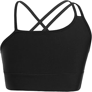 Sujetador Deportivo de Color Liso para Niñas Chaleco Casual sin Mangas con Tiras para Yoga Gimnasia Top de Danza de Moda