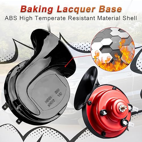 Miniatura 3 de Bocina de auto de 12 V, 300 dB, bocinas súper fuertes, bocinas dobles impermeables para camiones, bocinas de caracol eléctricas, bocina de caracol