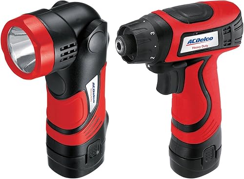 Miniatura 7 de AcDelco ARD847L - Kit combinado de taladro de iones de litio inalámbrico de 8 V con funda, luz de trabajo LED, cargador de 2 puertos y 2 baterías