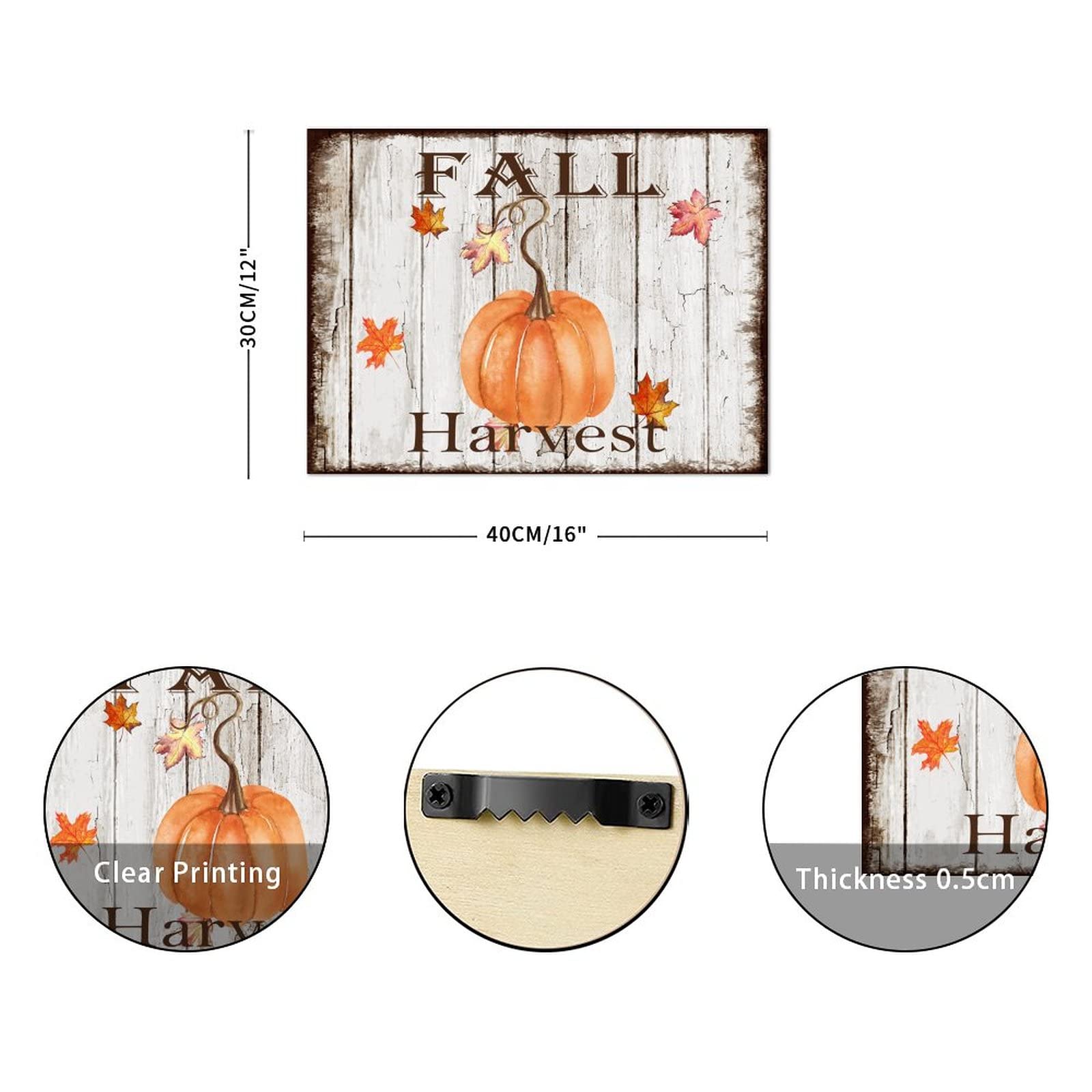 Britimes Herbst-Willkommenskranz – Holzschild 30x30 Cm, Mit Kürbis & Sonnenblume, Für Haustür & Wand