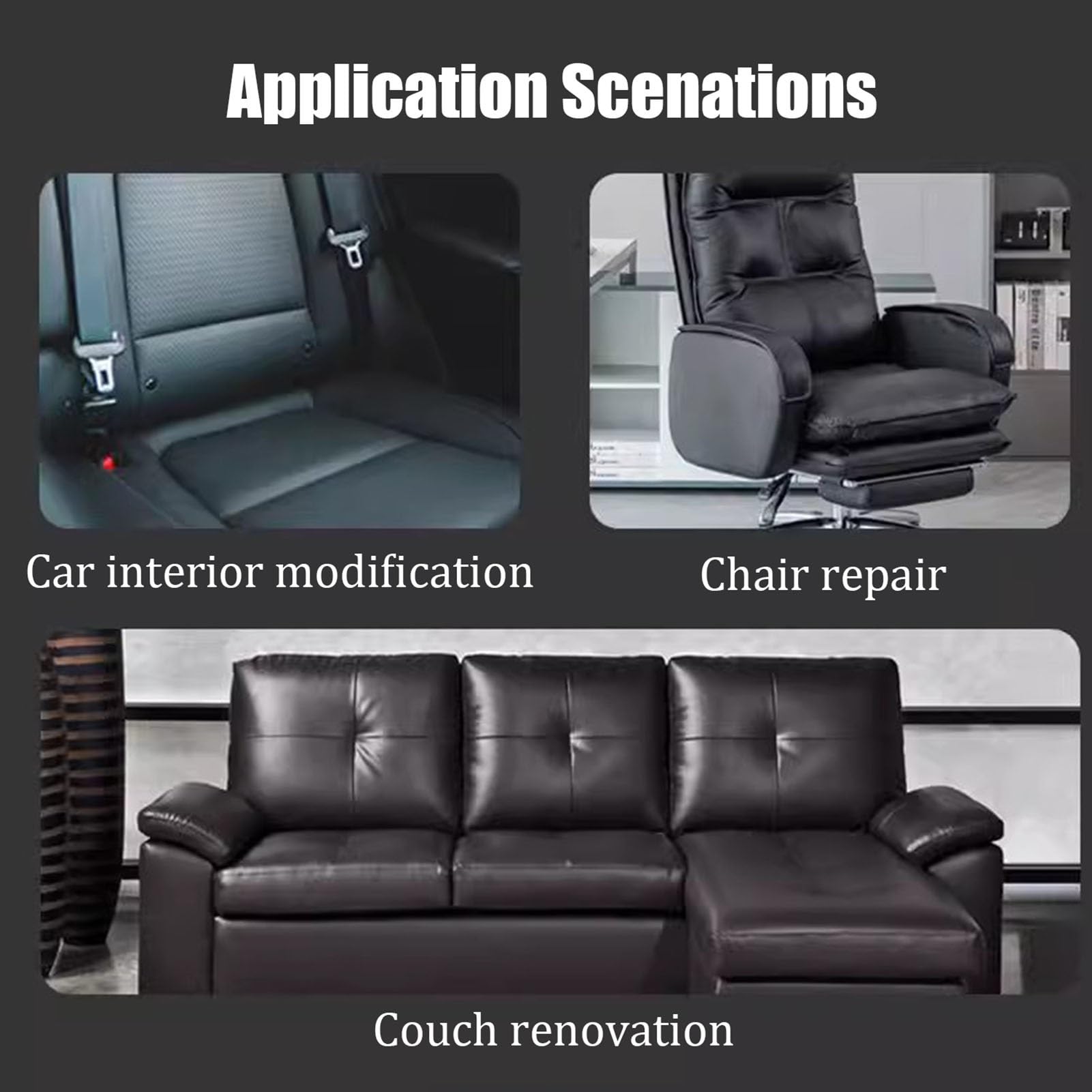 Cuero Adhesivo Parche De Reparación De Cuero De Vinilo Perforado, Kit De Reparación De Cuero Sintético Autoadhesivo, Parche De Tela Adhesivo De Cuero Para Muebles, Sofás, Asientos De Coche, Sillas(Dar