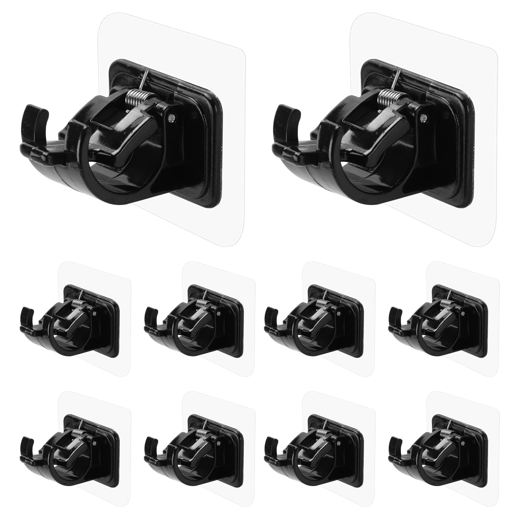 Littimoon 10PCS Self Adhesive Curtain Rod Holders No Drill Curtain Rods Brackets No Drilling Nail Free Adjustable Hooks