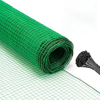 4x100 FT Plastic Garden Fence with 50 Zip Ties – Green Heavy Duty Temporary Safety Fencing for Animals, Snow, Poultry, Deer, Yard & Construction