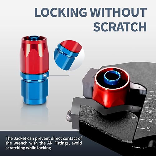 Miniatura 4 de BRIFITOR Llave de montaje de manguera 3AN-12AN, llave AN ajustable para adaptadores de manguera, llave de aluminio ligera, color negro. (con una