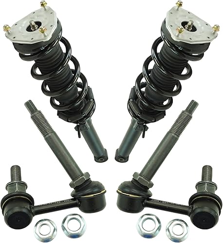 Miniatura 1063 de TRQ Kit de suspensión delantera, conjunto de amortiguadores y resortes, barra estabilizadora, enlace estabilizador compatible con Chevrolet