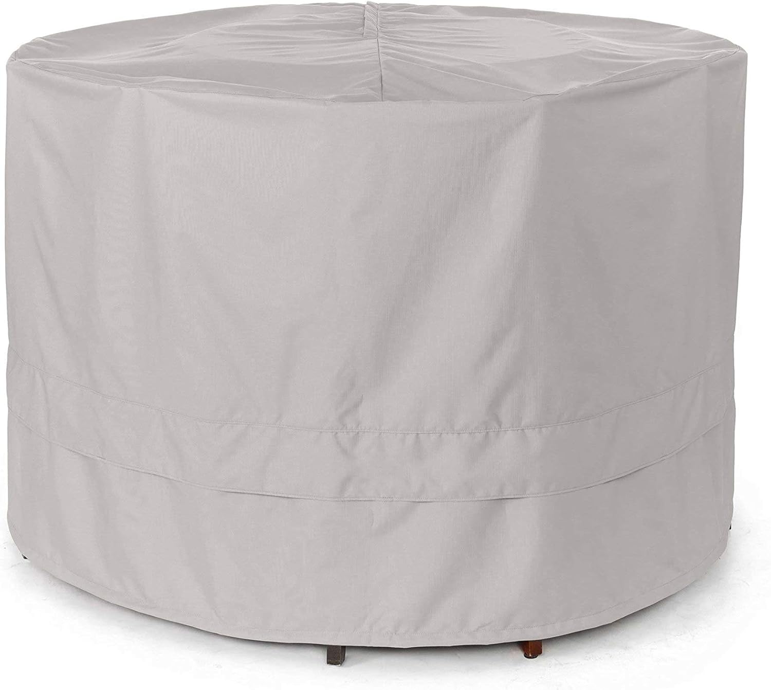 Covermates Round Firepit Cover - Heavy-Duty Polyester , Weather Resistant, Drawcord Hem, Fire Pit Covers, ROUND 48DIAMETER x 25H, Ripstop Grey