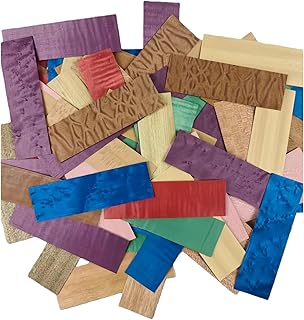 Unfinished Exotic Fingerboard Wood Veneer Sheet 1.7 inches x 5.9 inches, Thickness of 1/50 inch, Used for Inlay Woodworking Projects and Fingerboard Production. 100 Pieces