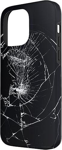 Vista 56 de iPhone 12/12 Pro - Funda negra con diseño roto falso, disuasorio de robo