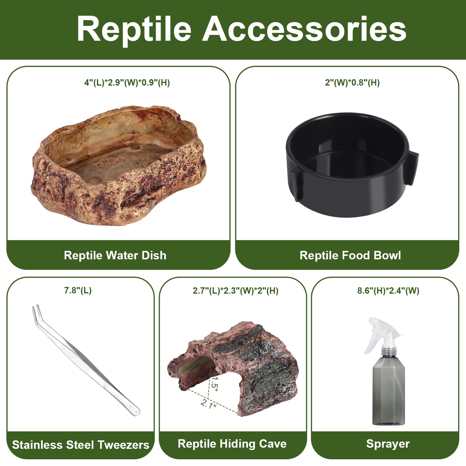 Terrario de PC para reptiles de 10.2 x 5.9 x 5.7 pulgadas, kit de inicio de tanque de reptiles para acuario de reptiles para plantas de insectos, peces, geco, araña, hábitat, anfibios, recinto con