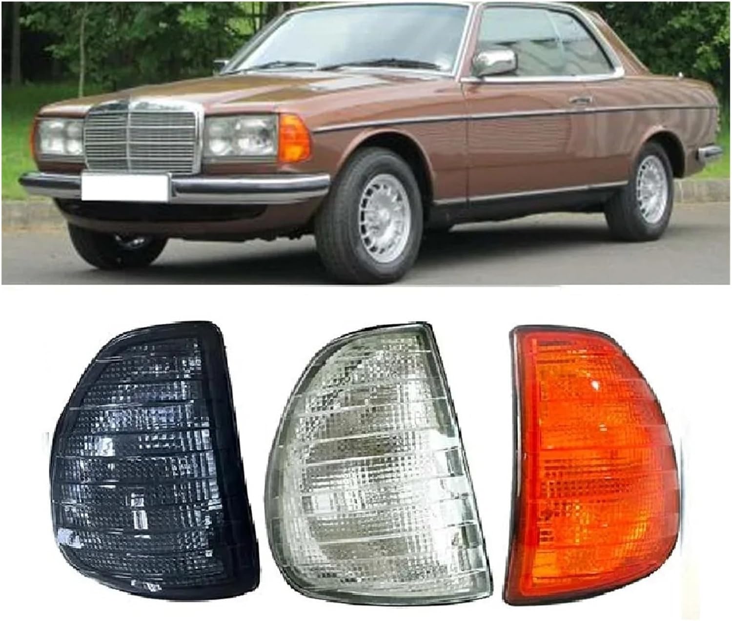 Front Turn Signal Corner Light Lamp Compatible with Mercedes-Benz W123 1976 1977 1978 1979 1980 1981 1982 1983 1984(Left Somked)