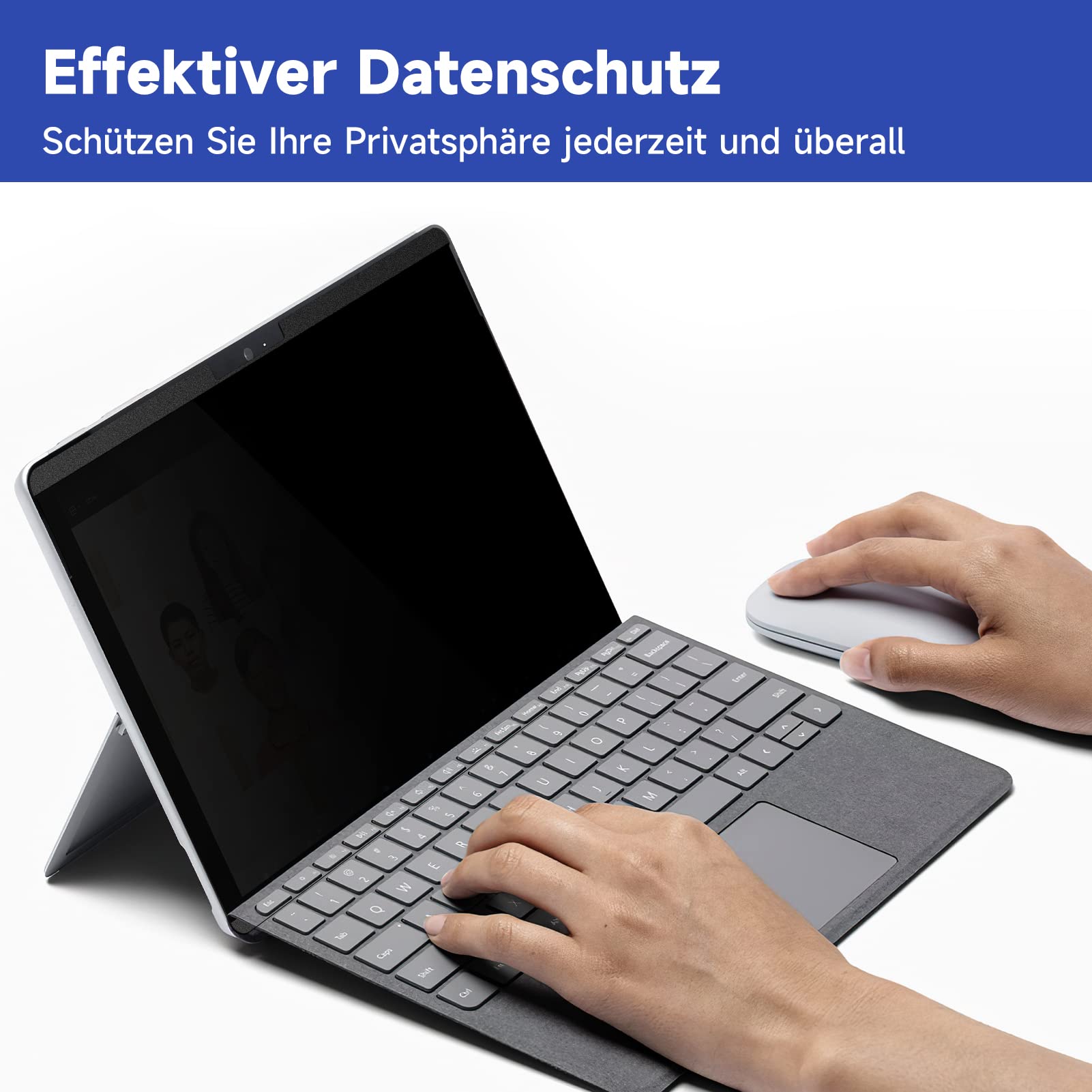 IPROKKO Filtro de privacidad magnético para Microsoft Surface Pro 9/8/X de -13 pulgadas, extraíble, antiespía, luz azul, protector de privacidad, filtro de privacidad