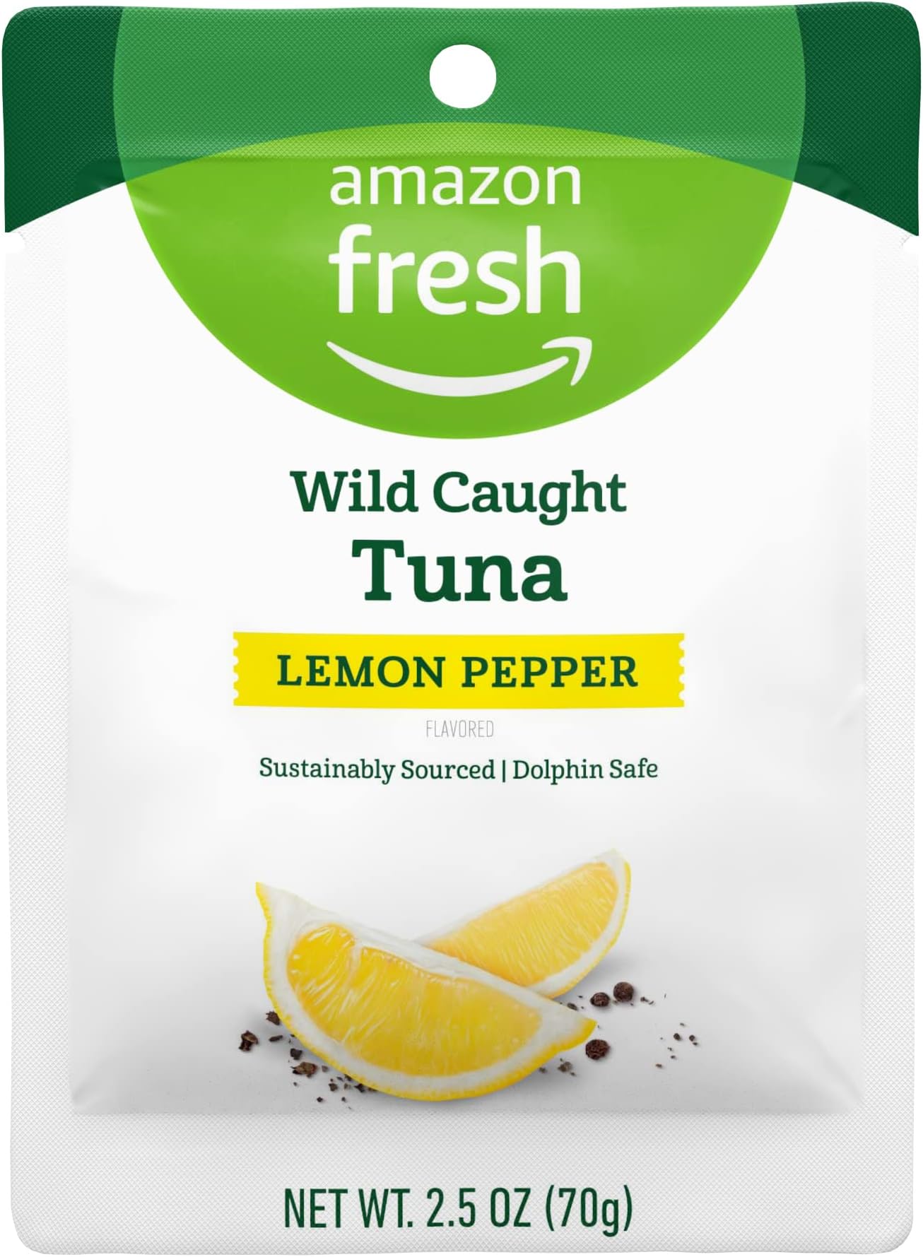 Amazon Fresh, Lemon Pepper Flavor Tuna Pouch, 2.5 Oz