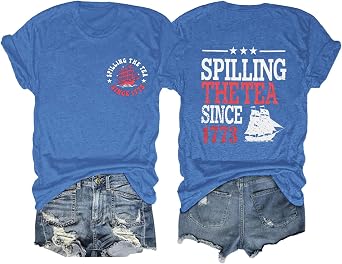 USA Flag Shirts for Women 4th of July T-Shirts American Flag Short Sleeve Patriotic Stars Stripes Tee Tops