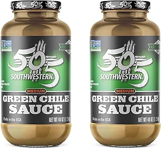 505 Southwestern Hatch Valley Medium Green Chile Sauce 40oz | Certified Non-GMO, Gluten Free & Vegan | Flavorful Hatch Valley Sauce for Eggs, Pork, Tacos & More (2 Pack)
