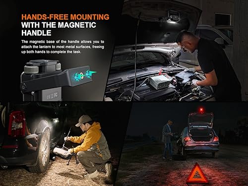 Miniatura 12 de Fenix CL27R Linterna de campamento, 1600 lúmenes USB-C recargable, impermeable, portátil con LED blancos y rojos y organizador Lumentac para lugares