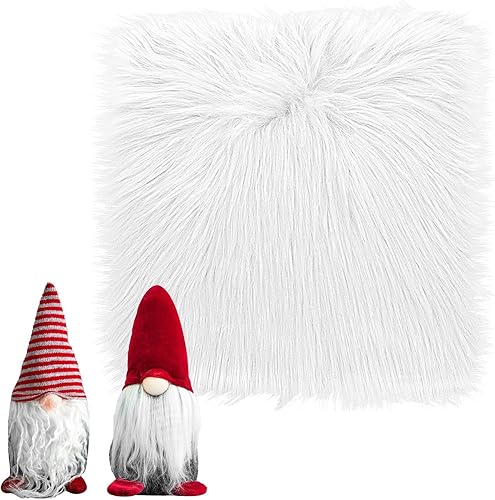 Miniatura 2 de Sibba Alfombra de tela de piel sintética de poliéster precortada para patio, disfraz de manualidades artificiales, juego de tiras cuadradas de doble