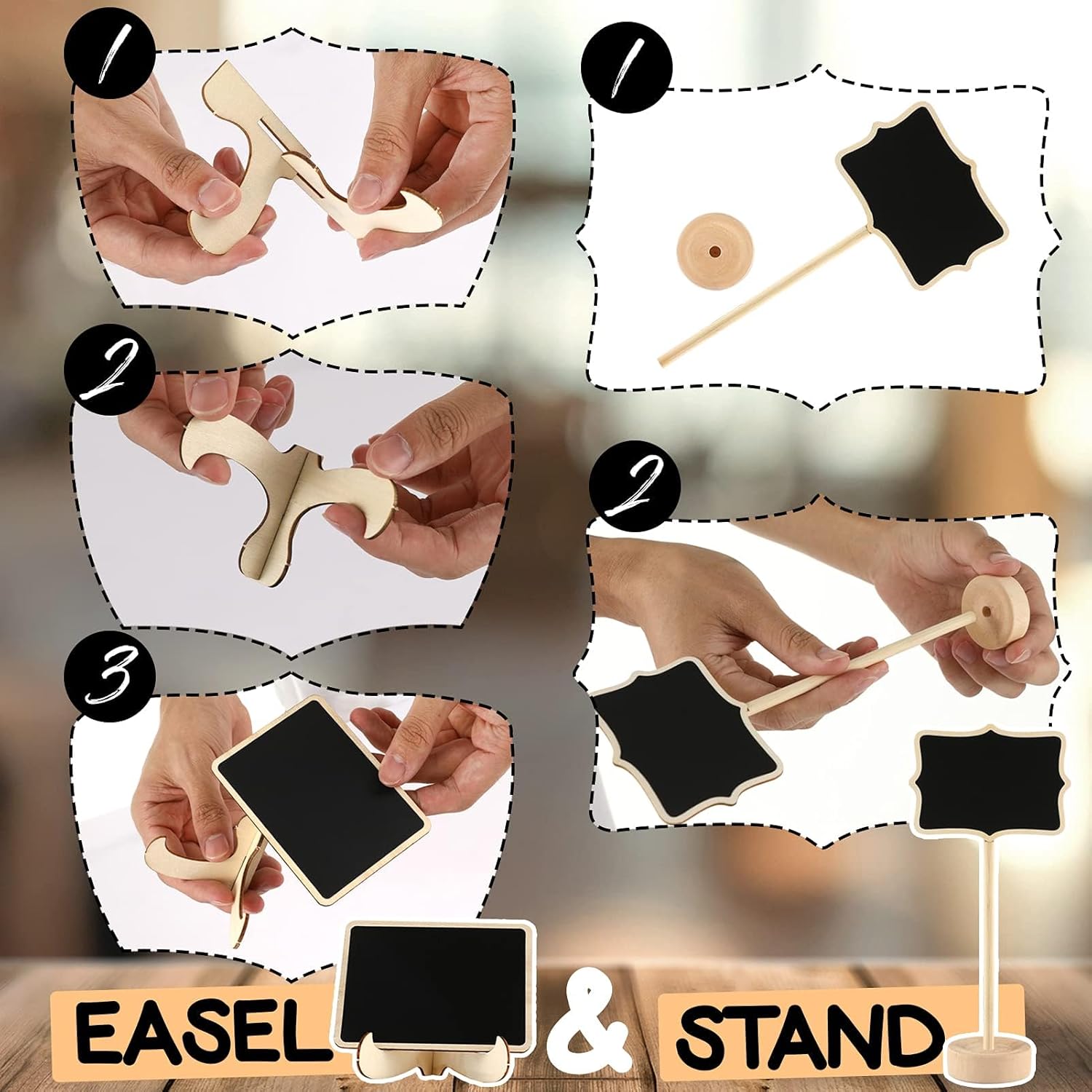 OleOletOy 30 Mini Chalkboards Bundled with 18 Black Mini Chalkboards