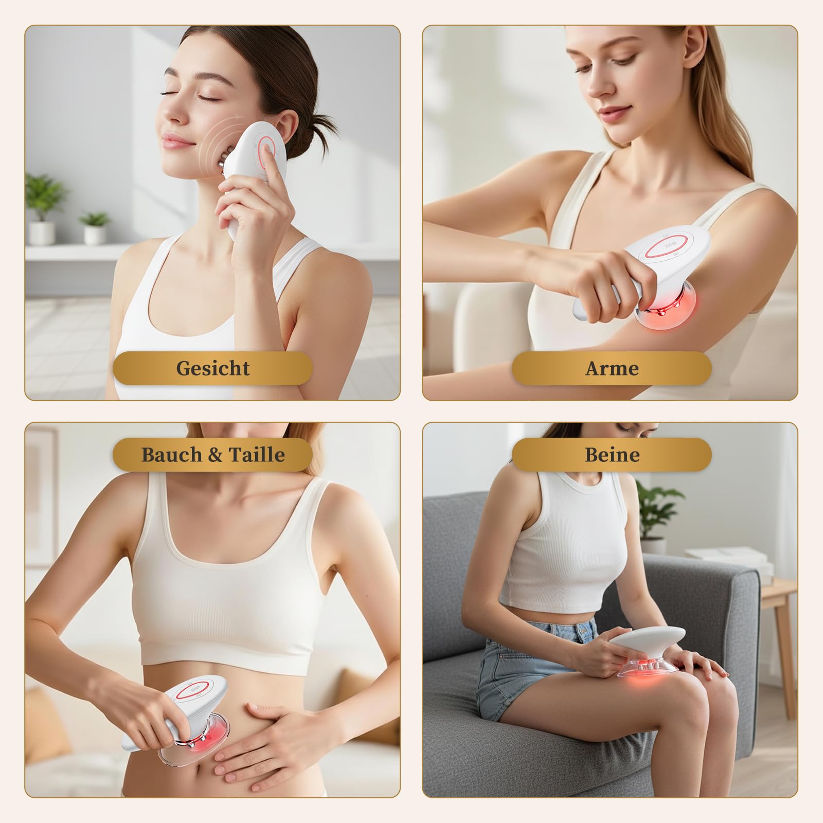 Ehomfory 3in1 Schröpfmassagegerät Cellulite Massagegerät mit Lymphdrainage Gerät Massage Gun, Vakuum und EMS & Rotlicht Funktion für Zur Gesichtsstraffung Bauch, Arme, Beine und Liebesgriffe