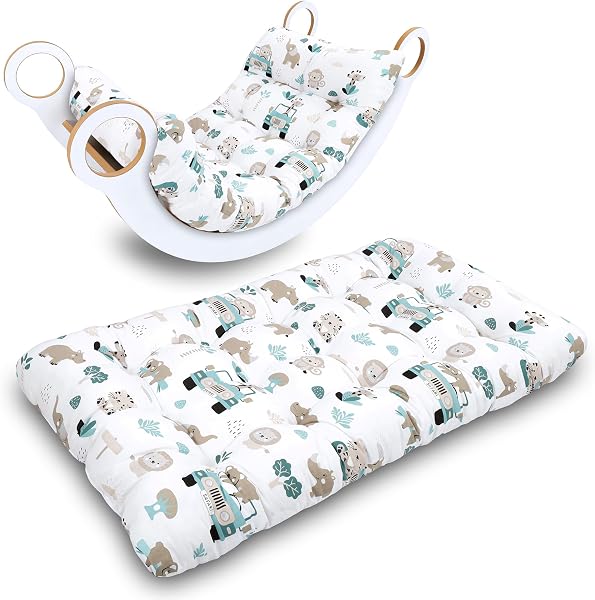Children's Floor Mattress 60 x 120 cm – Soft Cotton Cushion for Climbing Arch and Montessori Toy – Baby Play Mat and Reading Corner Oeko-Tex Africa - 1