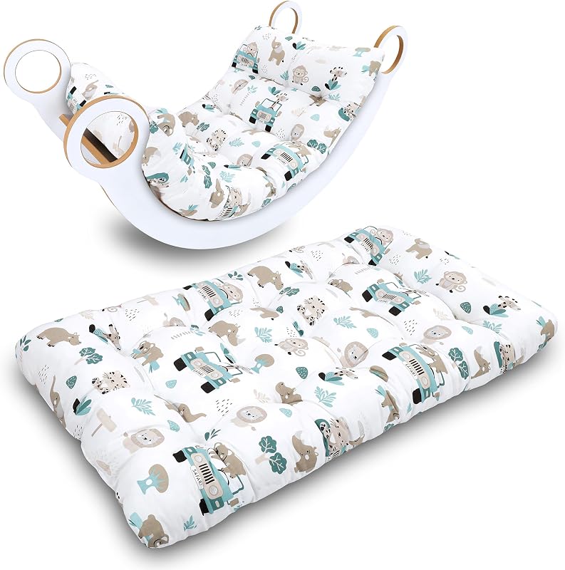 Children's Floor Mattress 60 x 120 cm – Soft Cotton Cushion for Climbing Arch and Montessori Toy – Baby Play Mat and Reading Corner Oeko-Tex Africa