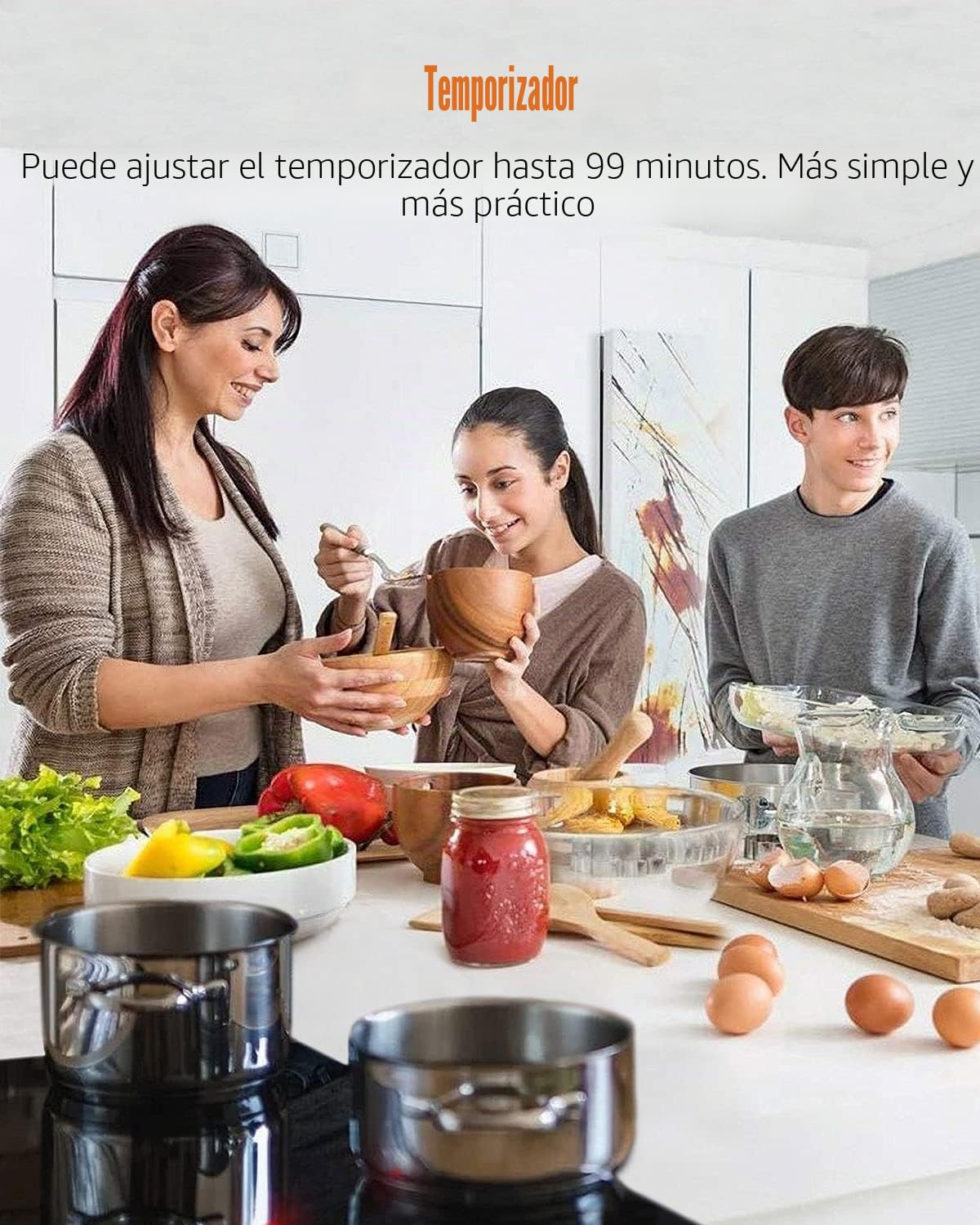 Hobsir Placa Vitrocerámica 4 Fuegos 60 cm, Integrado, Control Táctil, 6000W