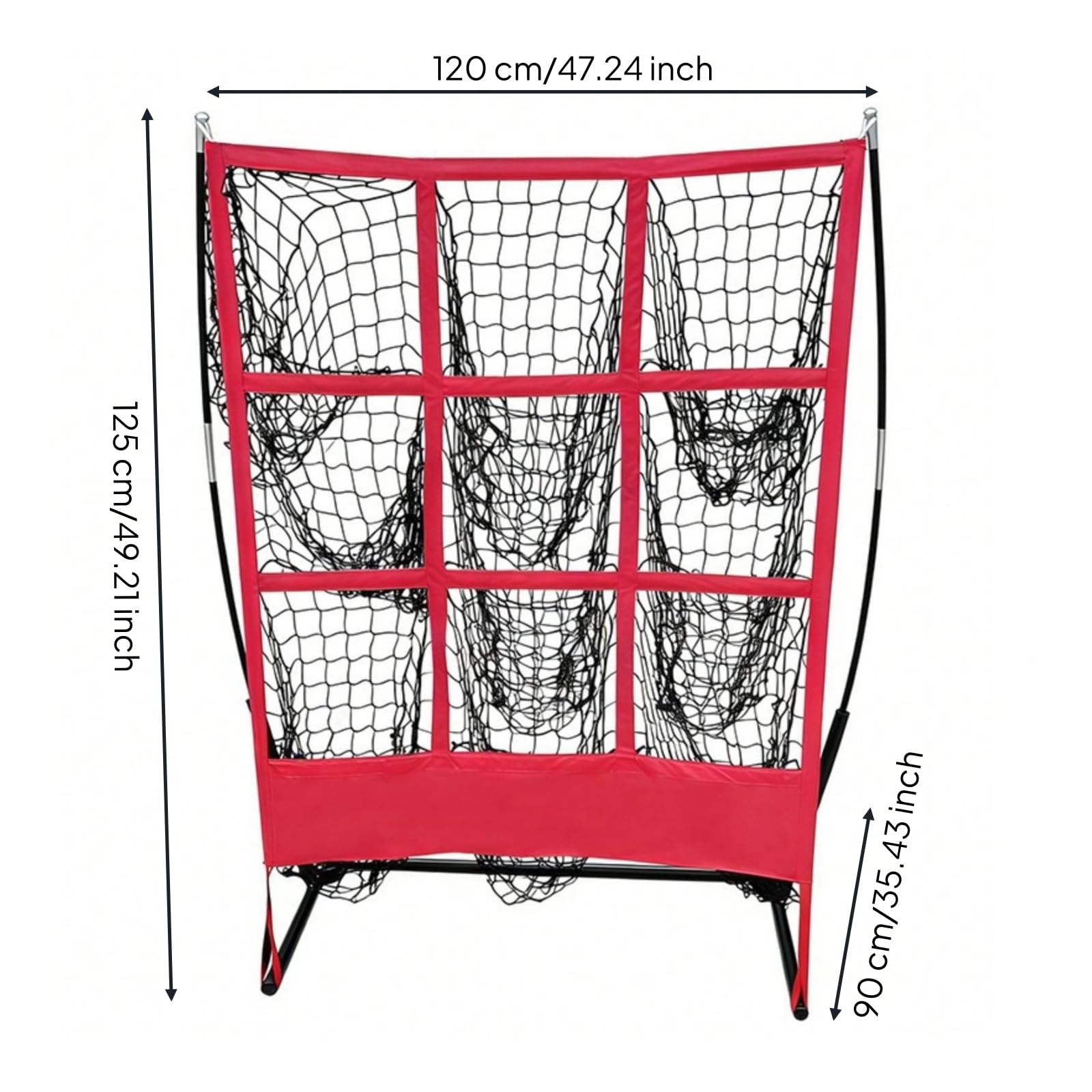 Red Béisbol con 9 Secciones Portátil Bateo Resistente para Entrenadores, Jardín