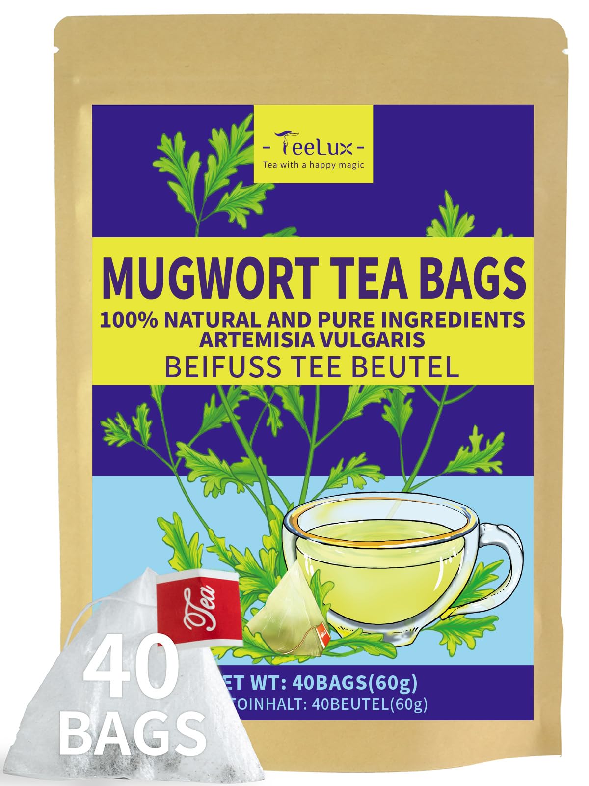 TeeLux Dandelion Leaf & Root Tea Bags 100 Count, Vegan, Rich Flavor, Premium Dandelion Tea, Natural Caffeine Free Herbal Tea — view 37