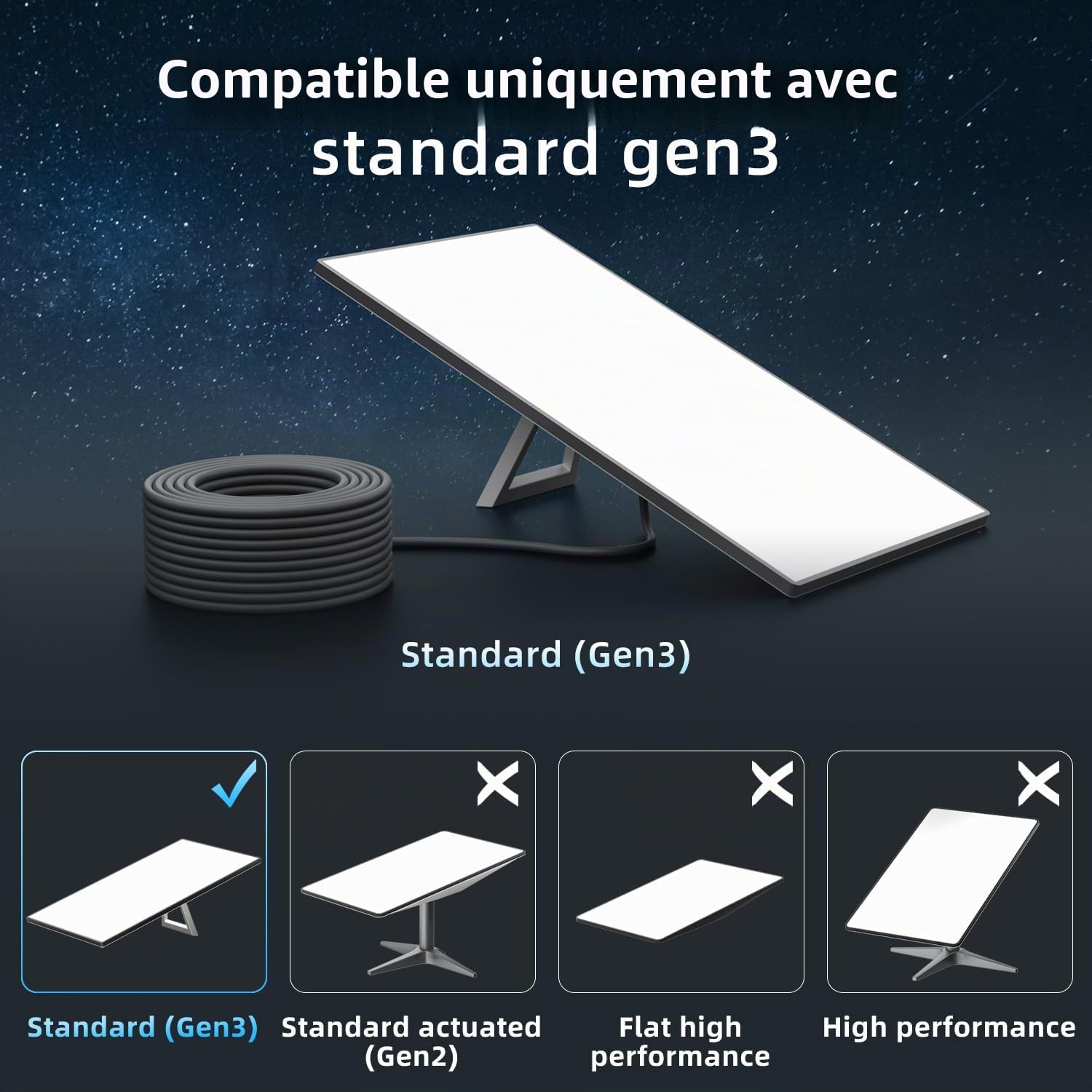 Starlink Gen 3 Cable 50m,High-Speed Star Link Rectangular Satellite V3 Replacement Extension Cable,Durable Ethernet Cord,Weatherproof,High temperature resistance,Indoor/Outdoor Use