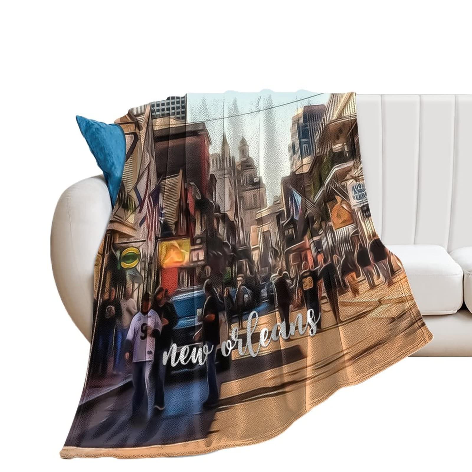 Couverture flanelle New Orleans grand format pour éliminer la fraîcheur du salon
