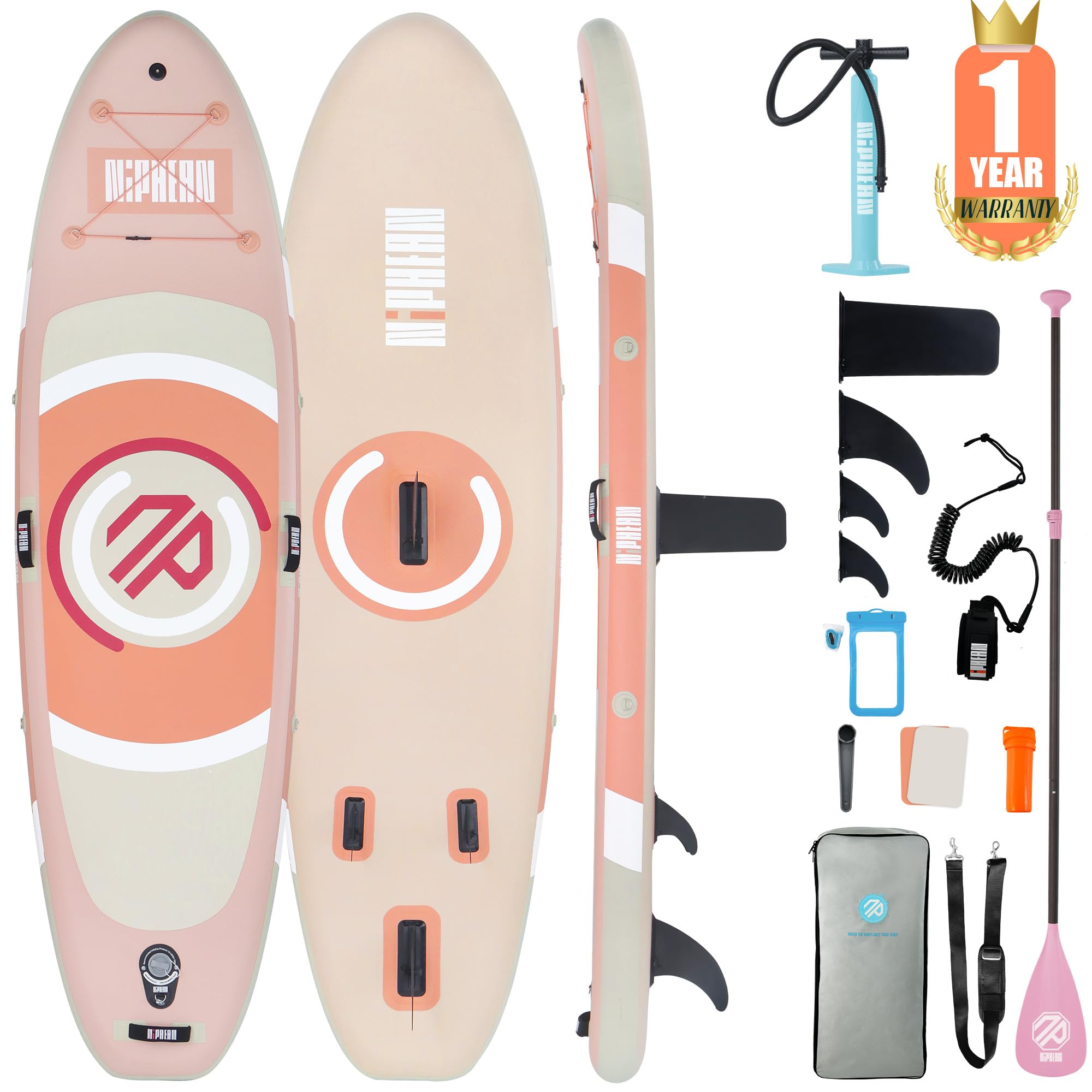 Niphean Tabla Paddle Surf Hinchable con Diseño de ala Equilibrada y Accesorios de Sup Duraderos, 305cm Tabla Padel Surf Hinchable para Adultos y Jóvenes, Versátil Tabla de Surf para Yoga