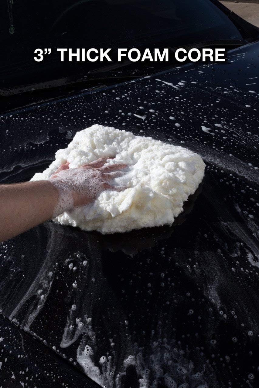Adam's Professional 10" Car Wash Pad - Made of Professional Grade Plush Synthetic Wool - Safely Wash Your Vehicle Without Introducing New Scratches or Swirls - Swirl Free Washing Guaranteed (3 Pack) : Automotive