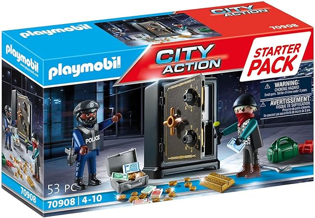 Playmobil City Action 70908 Starter Pack Police Bank Robbery, Toy for Children Ages 4+
