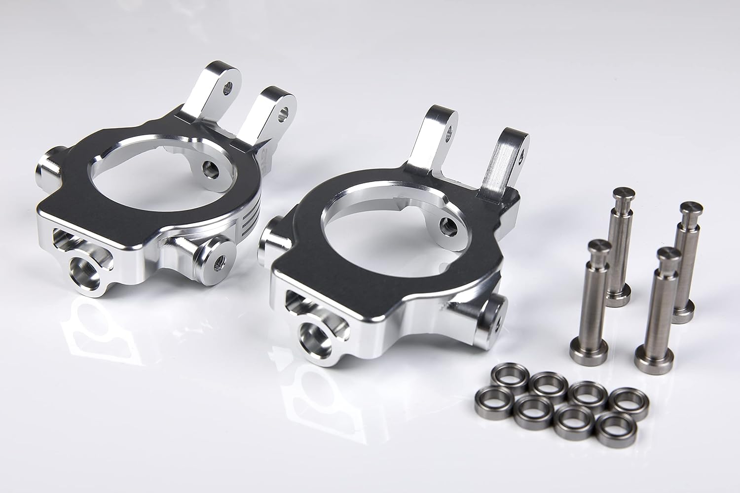 GTBRacing CNC Aluminum C-Hub Metal 1/5 RC Car LOSI 5ive -T C Hub Set Upgrade Parts (Silver)