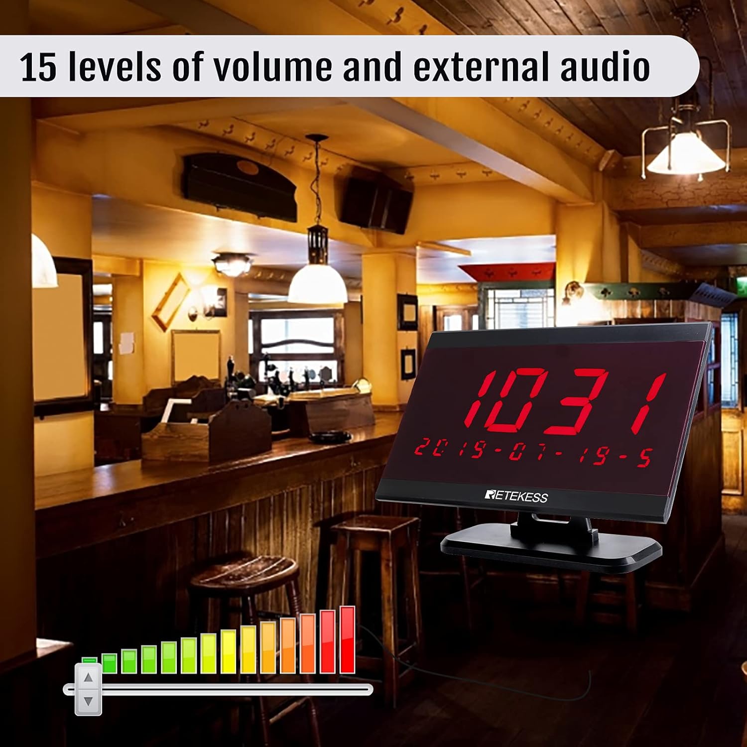 Black Friday 🔥 Retekess TD105 Restaurant Pager System,Wireless Caregiver Pager,15-Level Volume Adjustment,Max 999,5 4-Key Call Button for Restaurant,Clinic,Bar,Hotel