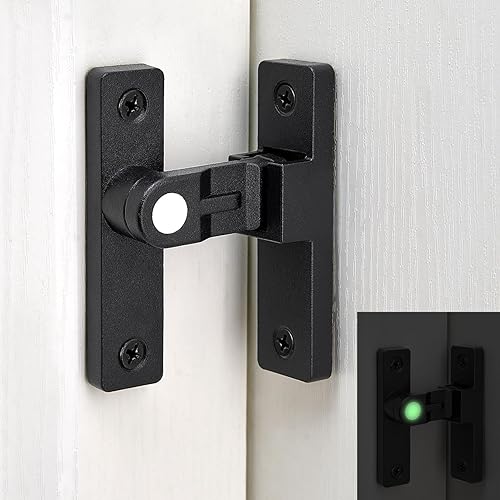 Paquete de 2 pestillos abatibles de 90 grados, de aleación de zinc, para mayor seguridad y privacidad en puertas correderas de granero, armarios,