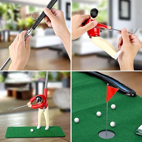 Miniatura 3 de Wassteel Los mini juegos de golf son divertidos regalos de golf mini golfista único en un palo para regalo del padreregalo de jubilación juegos