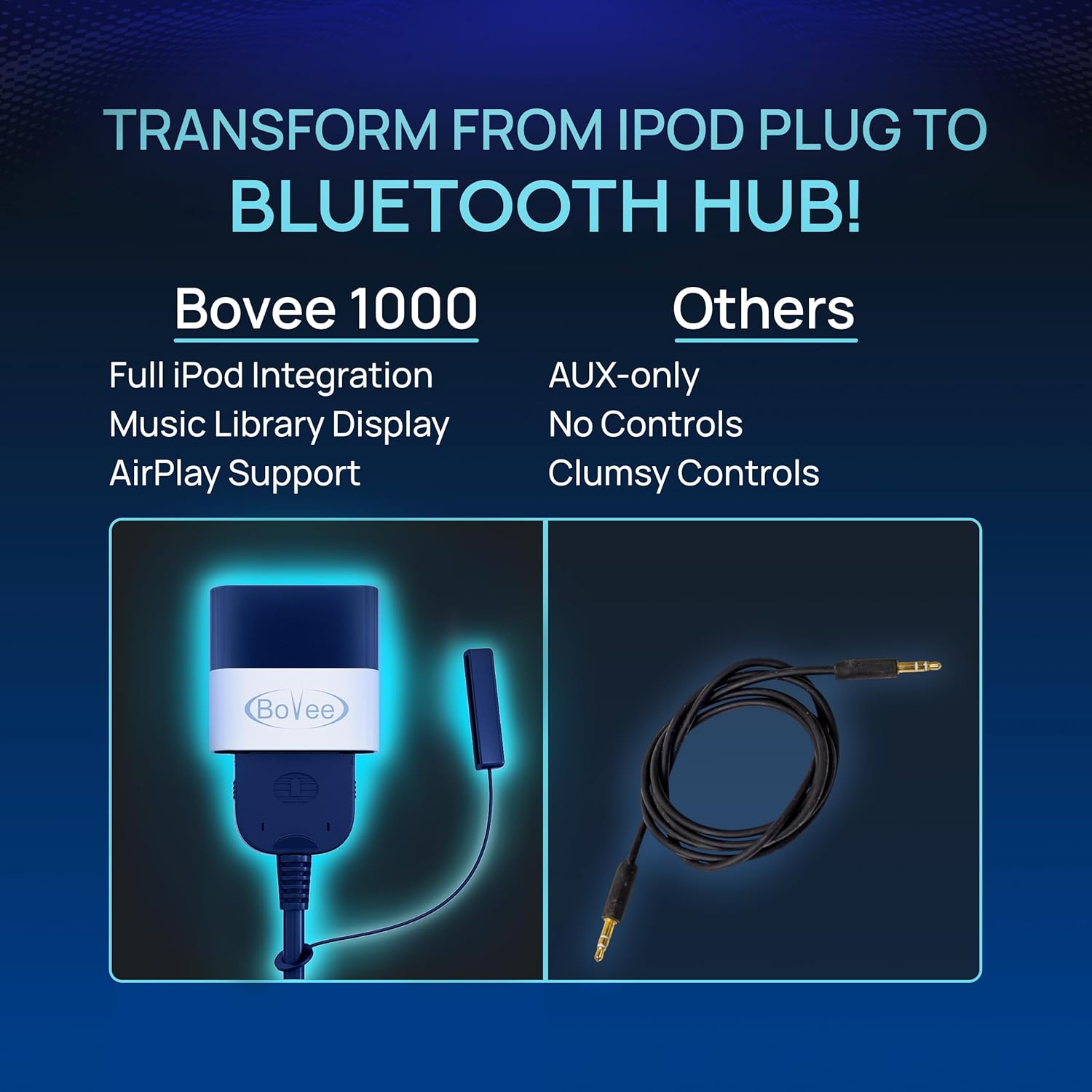 Bovee 1000 - Wireless Music Interface Adaptor Compatible with Audi, Mercedes, and Volkswagen car kit (AMI Adapter (for Audi/Mercedes/VW))