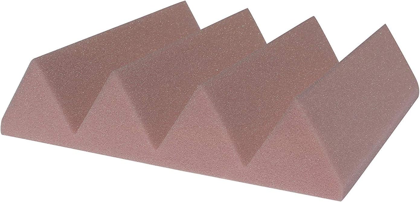 Bulk Acoustic Foam Panel Colors For Studio Soundproofing And Sound Dampening, 12x12x3", 48 sq ft packs 3 inch Wedge Style Tiles (Rosy Beige)