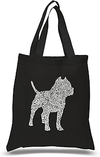 Word Art S Tote Bag - Pitbull- LA Pop Art Black