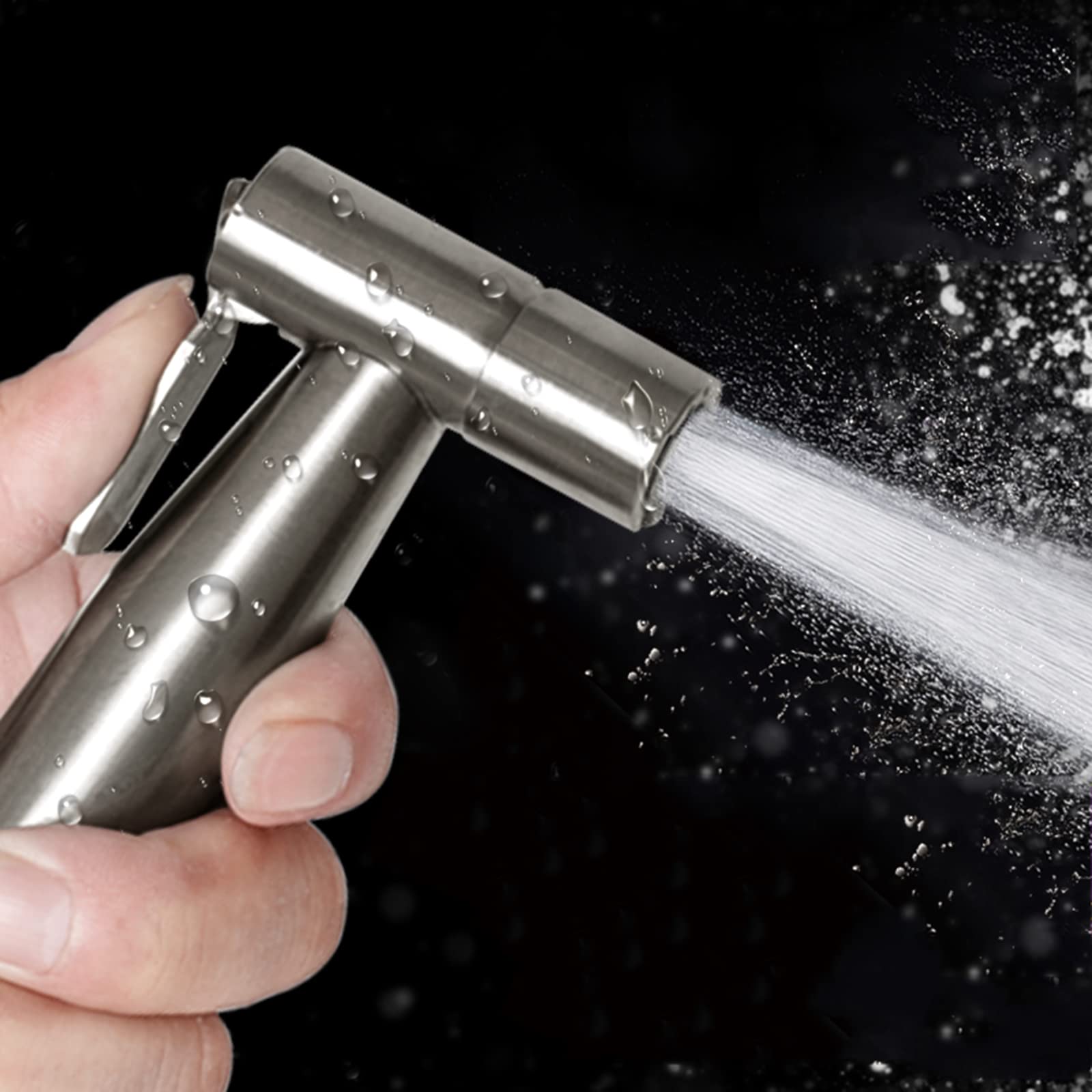 Przenośny opryskiwacz do toalety Opryskiwacz do pieluch ze stali nierdzewnej dla dzieci Portable Brushed Portable Sprayer Head for WC z wężem i wspornikiem, do mycia kobiet