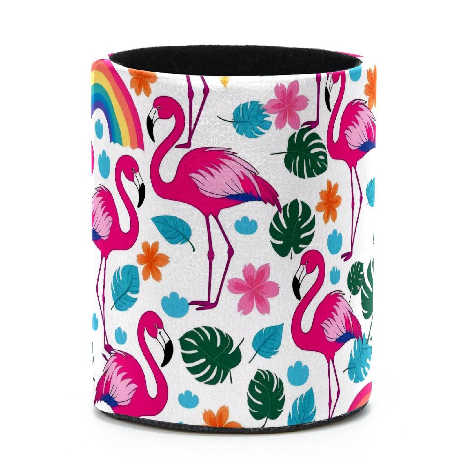 VAPOKF Round Pencil Holders for Desk, Flamingo Pen Holders Pen Pot Makeup Brushes Storage Desktop Stationery Supplies Organiser for Home Office